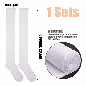 Высокие носки KINBOM, 1 пара, хлопковые мягкие чулки до колена, длинные носки, женские носки выше колена Wednesday Addams для женщин и девочек, для повседневной носки, для костюмов, черные synthetic.ua - Фото 1