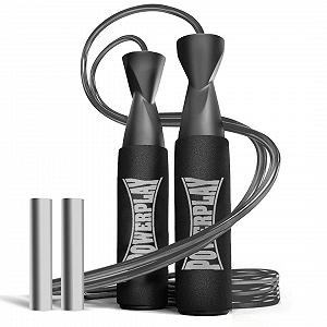 Скакалка швидкісна PowerPlay 4211 X ROPE з обтяжувачами (120г*2) Чорна 3м - Фото 1