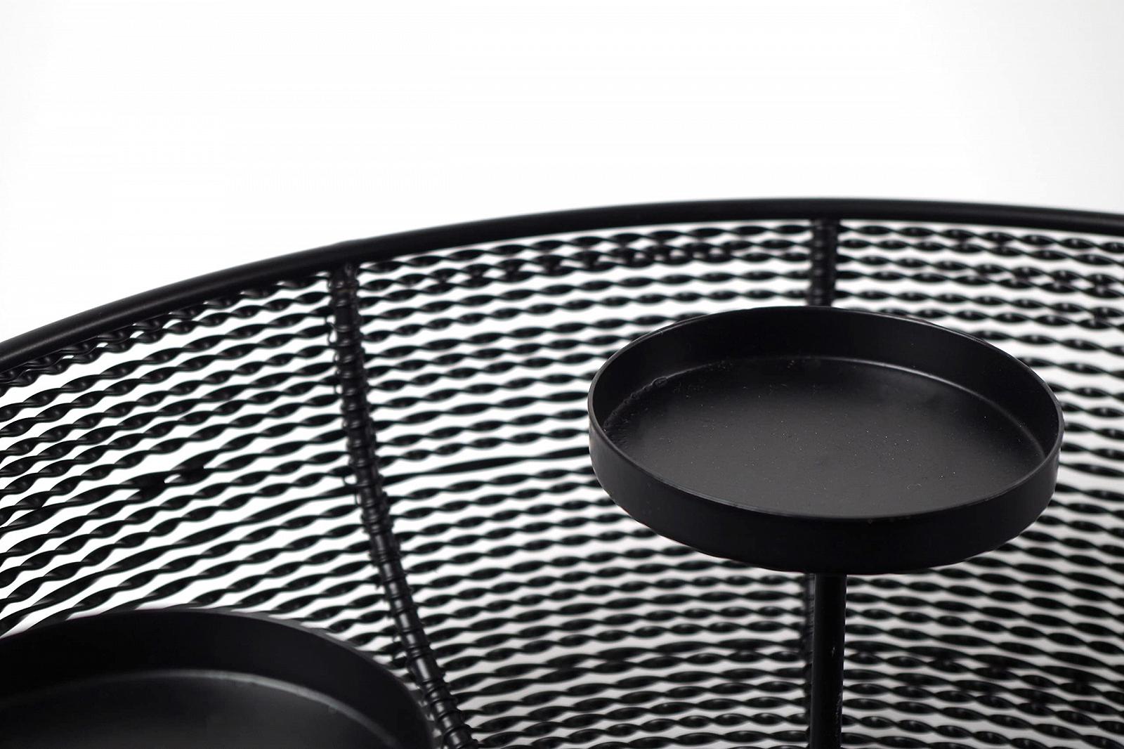 Підсвічник Коболо Декоративна Миска Адвентський Вінець Металева Чорний для 4 свічок 38 см, фото №5