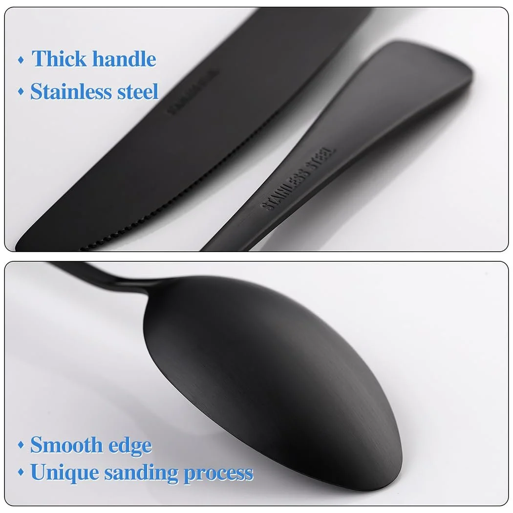 Набор столовых приборов XIAOYU Gothic с черепами, черный, фото №4 Набор столовых приборов XIAOYU Gothic с черепами, черный, фото №4