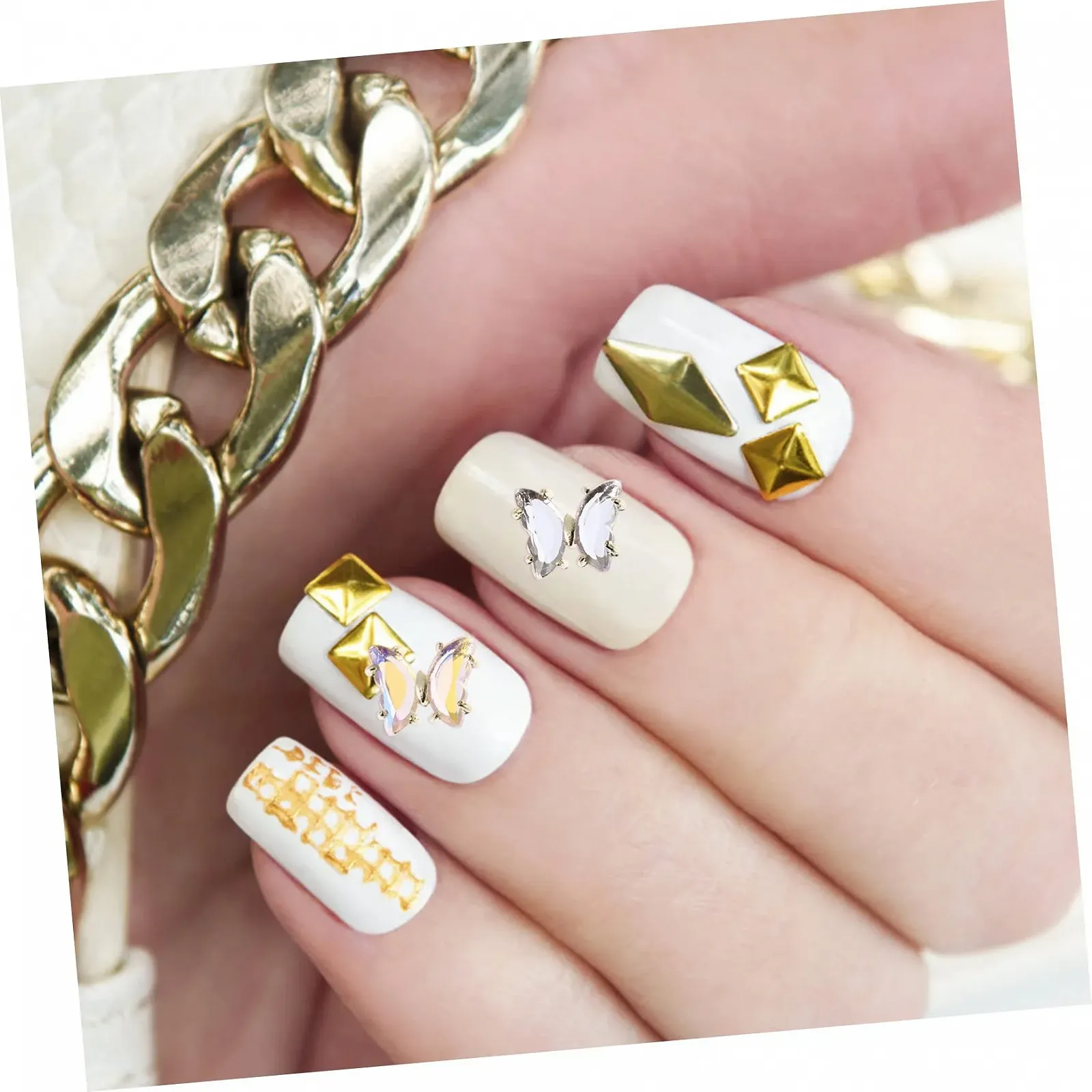 Подвески для ногтей Fomiyes Бабочка, 40 шт, украшения из циркония для маникюра и DIY украшений для ногтей, фото №2