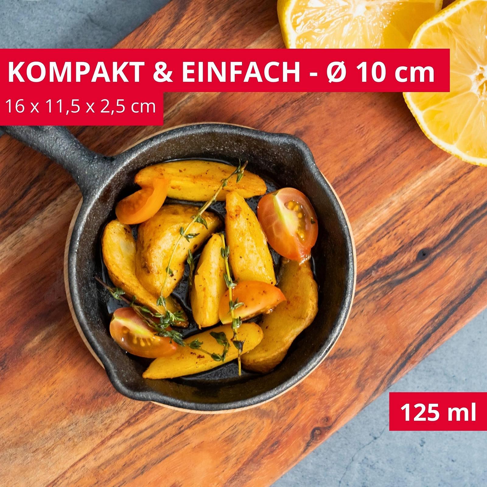 Сковорода-гриль Westmark Tapas + Friends чавунна, маленька, 125 мл + бамбукова підставка, залізна, фото №6