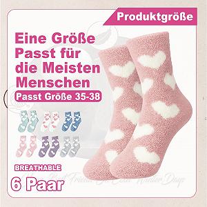 Носки Женские Cuddly 6 пар, Зимние Носки для Сна, Коралловые Пушистые Носки, Рождественские Носки Cuddly, Мягкие Носки, Рождественские Подарки для Женщин, для Дома или в качестве Подарка synthetic.ua - Фото 1