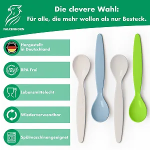 Ложки Organic Набор из 4 штук 14 см Многоразовые ложки BPA-Free, можно мыть в посудомоечной машине и перерабатываемые Сделаны из сахарного тростника, легкие и нетоксичные Идеально подходят для детей, пикника и ежедневного использования Сделано в Германии 4 synthetic.ua - Фото 1