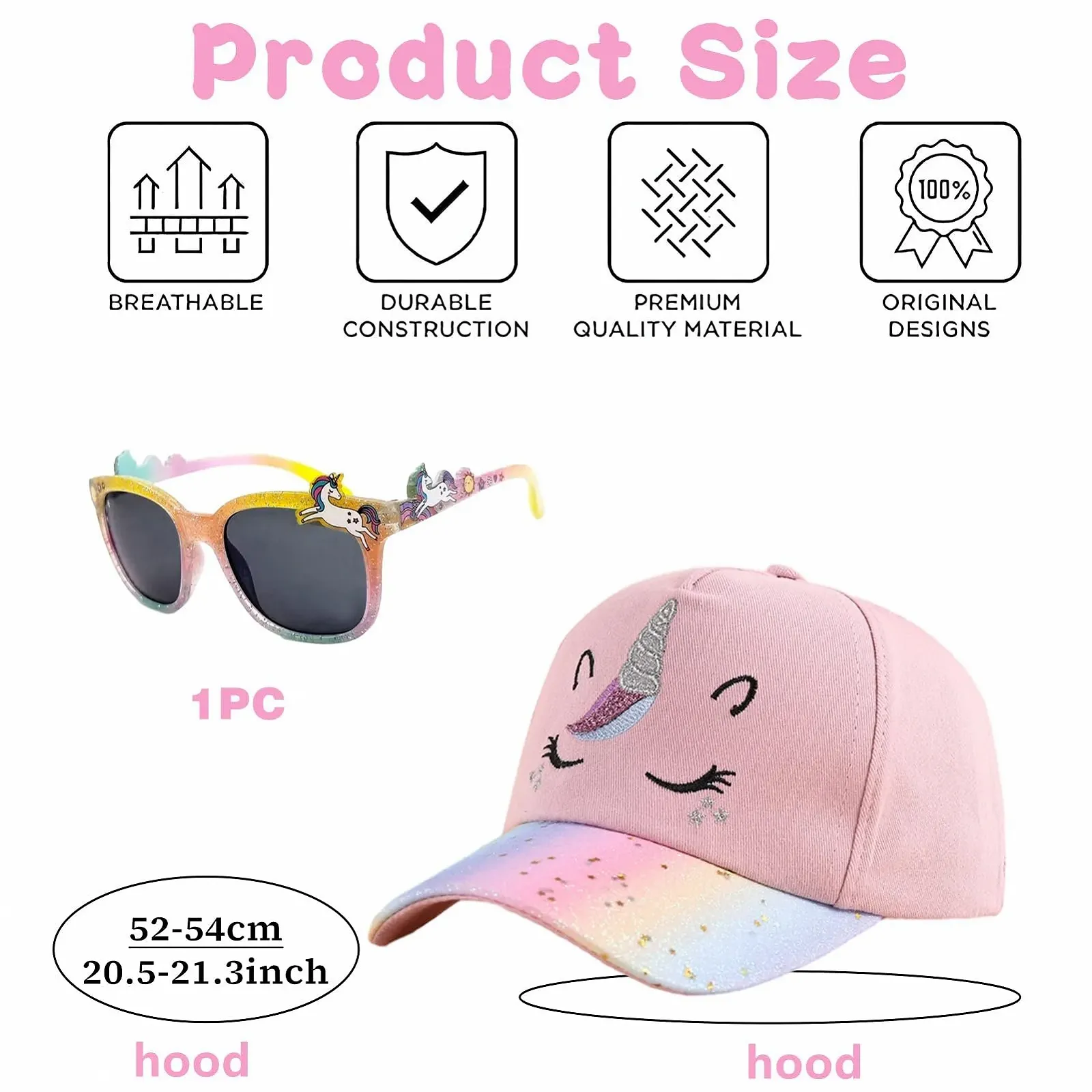 Бейсболка Matreeglam Unicorn з окулярами Snapback, фото №2