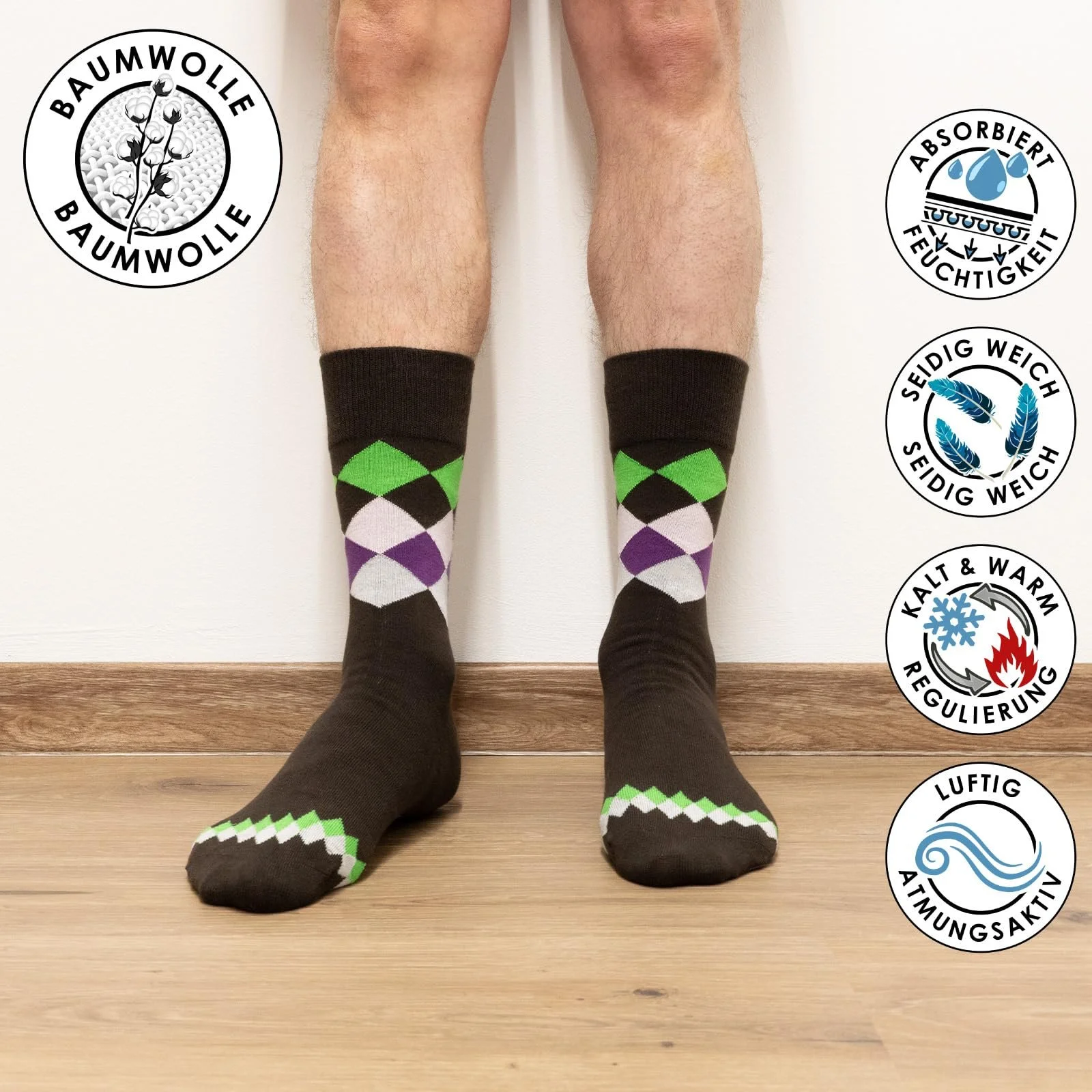 Шкарпетки Бавовняні в Клітинку, фото №3