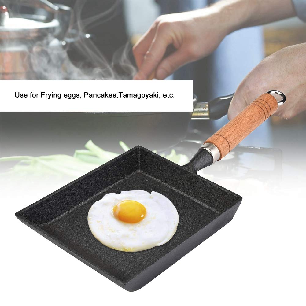 Омлетниця LANTRO JS Tamagoyaki Iron Non-Stick з дерев'яною ручкою міні, фото №4