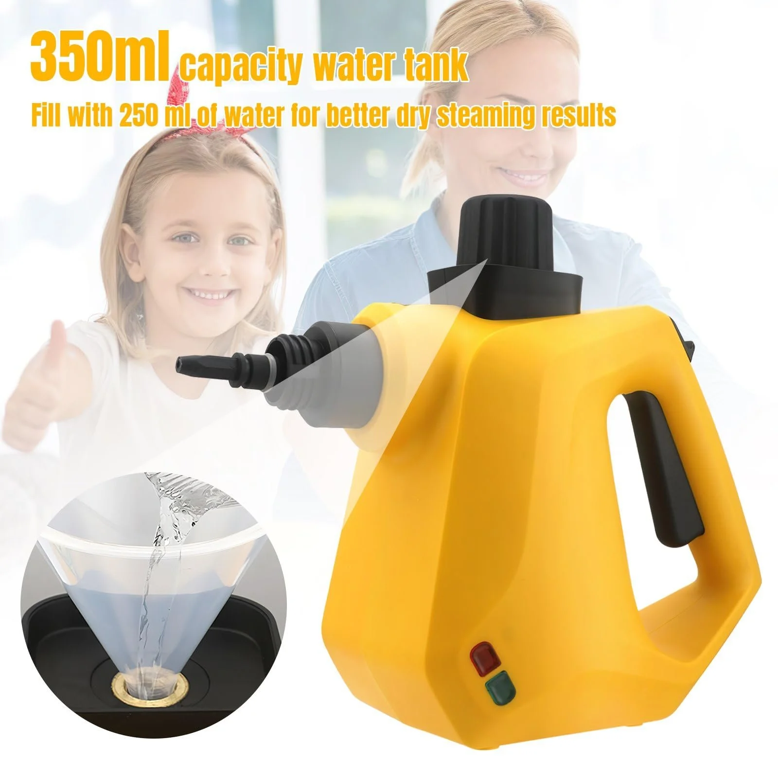 Ручной пароочиститель 1000 W 3.0 Bar 350 ml с 9 аксессуарами для дома и автомобиля, фото №4