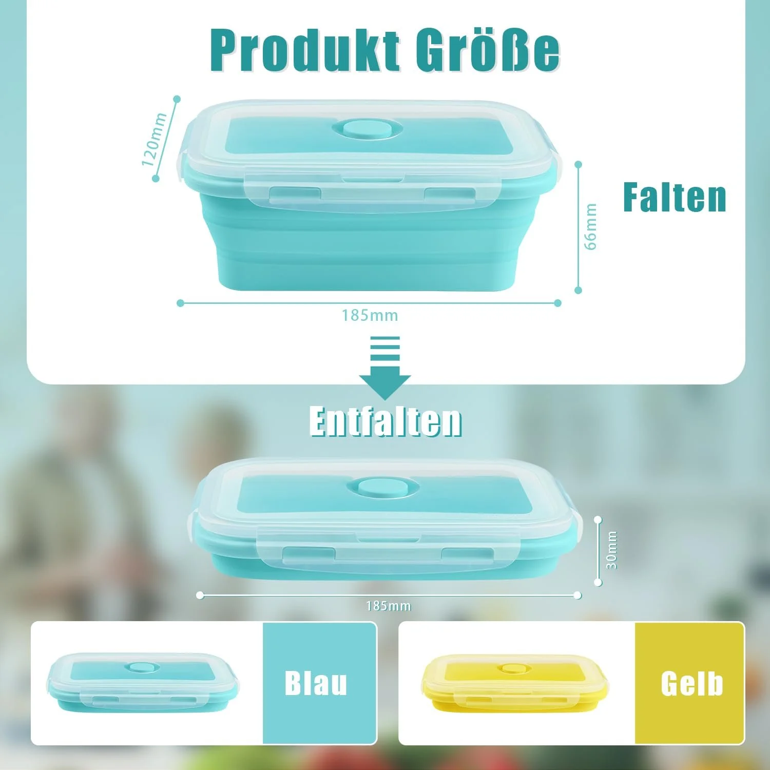 Складаний ланч-бокс Tupperware Набір з 2 шт. 800 мл Синій/Жовтий, фото №2 Складаний ланч-бокс Tupperware Набір з 2 шт. 800 мл Синій/Жовтий, фото №2