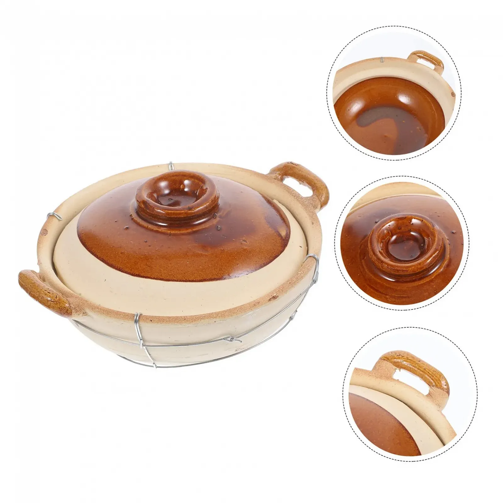 Глиняная форма SOIMISS термостойкая с двумя ручками универсальная для супов и рагу, фото №9