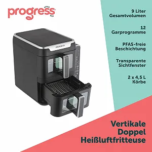 Мультипіч Progress Dual Tier 9 л 2 x 4.5 л кошики 12 функцій synthetic.ua - Фото 1