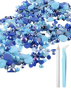 Напівнамистини та Стрази Mix Blue Series, 3 мм 10 мм - Фото 1