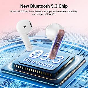 Bluetooth навушники Godyse бездротові Bluetooth 5.3 з 4 мікрофонами ENC шумозаглушення для викликів, сенсорне керування, 36 годин HiFi звук у вусі IPX6 водонепроникні synthetic.ua - Фото 1