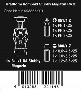 Отвертка-трещотка с магазином бит Wera Kraftform Kompakt Stubby Magazine RA 3 05008885001 6 шт. цена на synthetic.ua - Фото 1 Отвертка-трещотка с магазином бит Wera Kraftform Kompakt Stubby Magazine RA 3 05008885001 6 шт. synthetic.ua - Фото 1