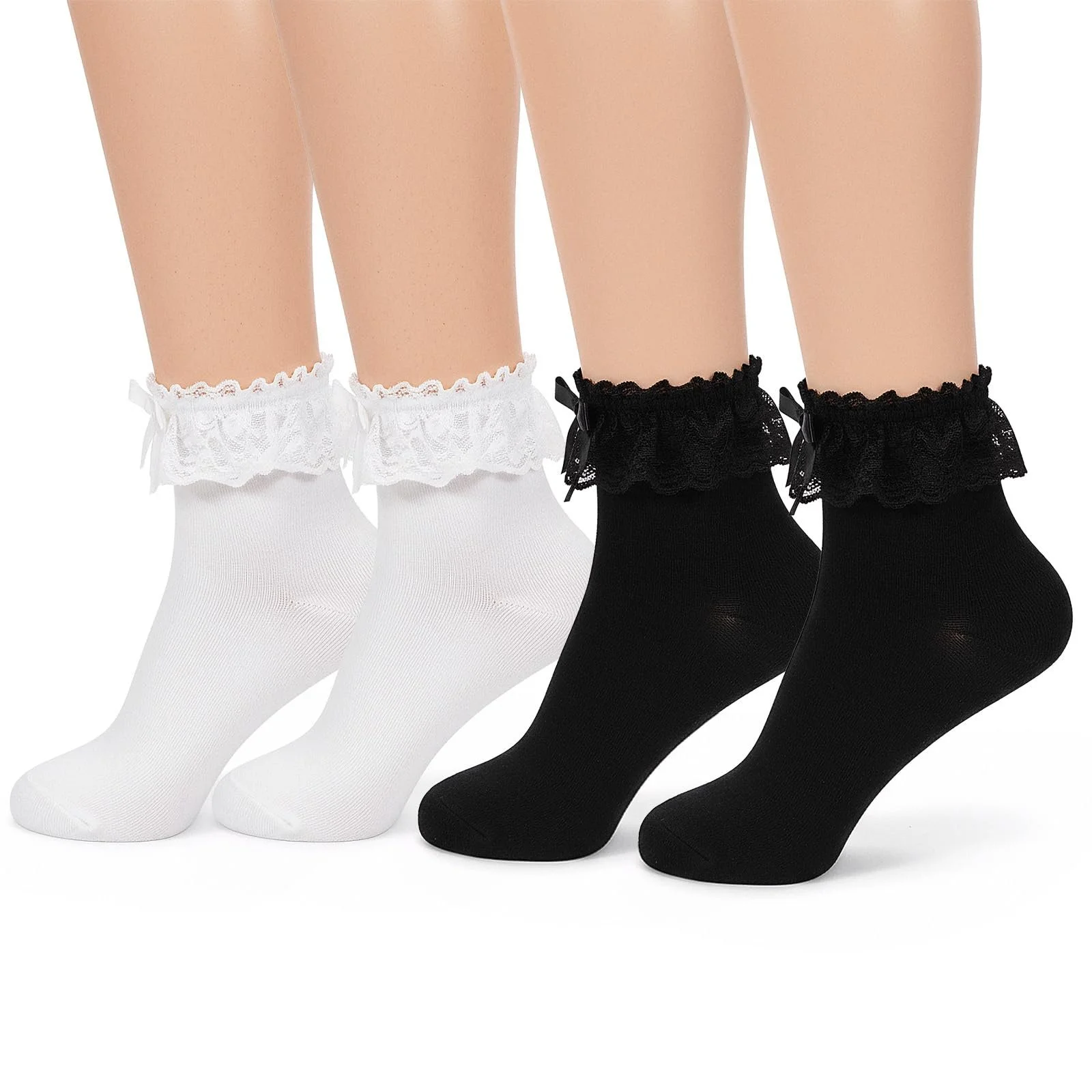 Шкарпетки з рюшами Dirndl з мереживним бантом, 2 пари, фото №1 Шкарпетки з рюшами Dirndl з мереживним бантом, 2 пари, фото №1