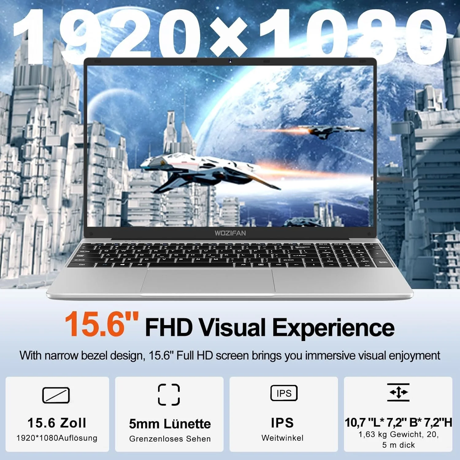 Ноутбук 15.6" WOZIFAN W6 Intel Celeron J4105 RAM 6GB SSD 256GB Windows 11 (UKR), фото №4 Ноутбук 15.6" WOZIFAN W6 Intel Celeron J4105 RAM 6GB SSD 256GB Windows 11 (UKR), фото №4