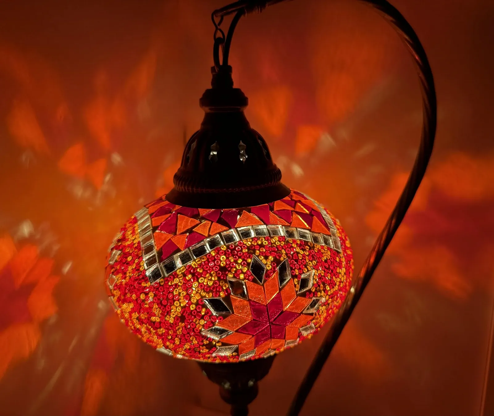 Настільна лампа Samarkand Lights Mosaic Oriental Turkish Moroccan Orange Star, фото №2