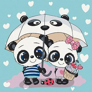 Картина за номерами Art Craft Пандочки під зонтиком 30*30 см 15519-AC - Фото 1