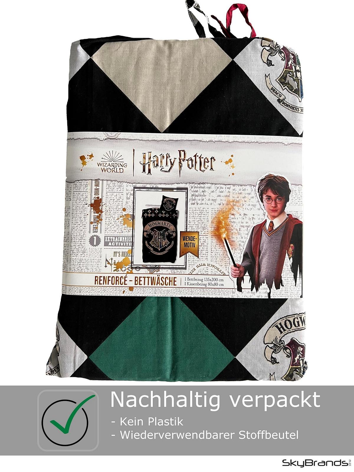 Постільна білизна SkyBrands Harry Potter 135 x 200 см, наволочка 80 x 80 см, двосторонній комплект, бавовна, Hogwarts, біло-бежево-червоно-коричневий, фото №2