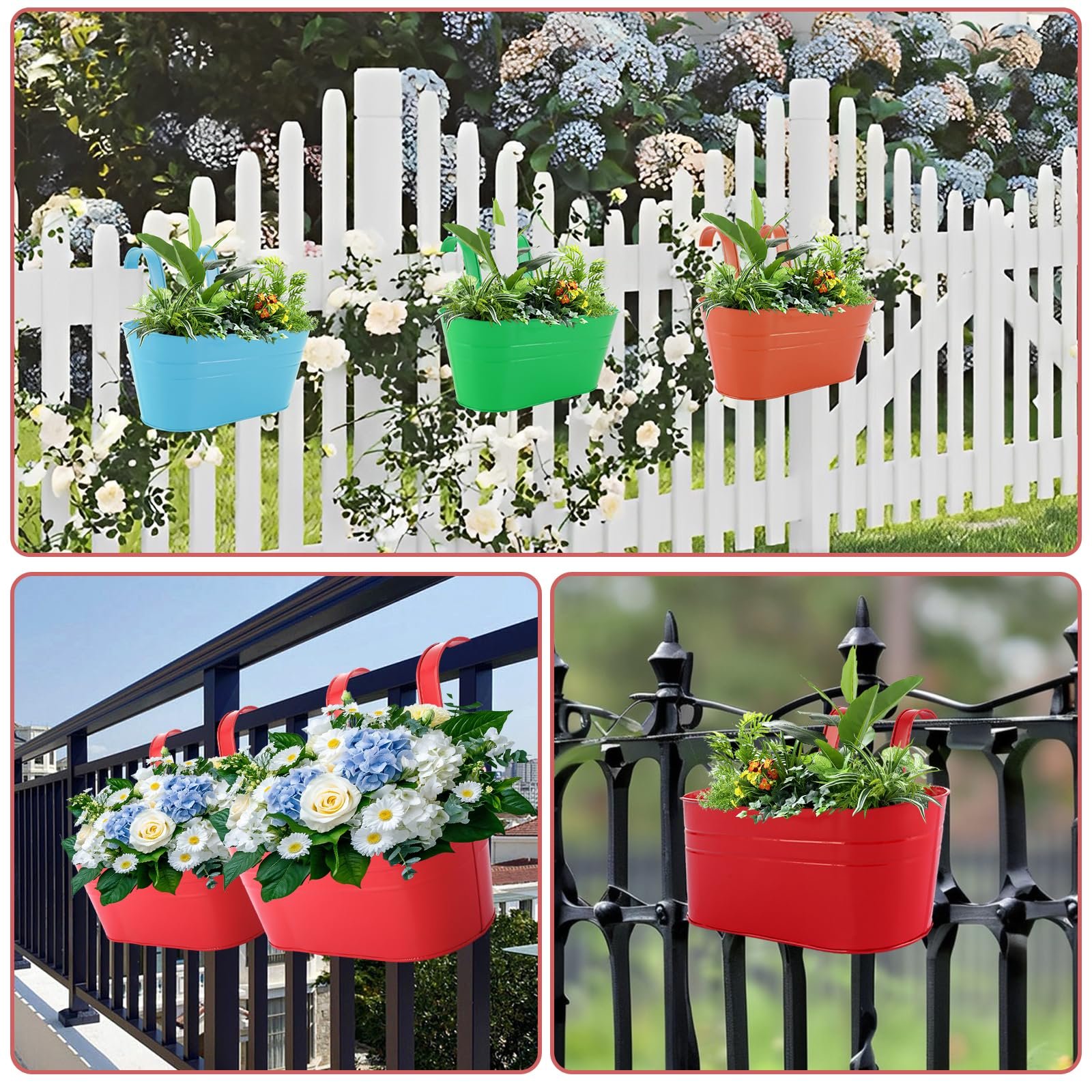 Підвісні квіткові горщики APACALI Металеві 28 см 6 кольорів 6 шт., фото №7 Підвісні квіткові горщики APACALI Металеві 28 см 6 кольорів 6 шт., фото №7