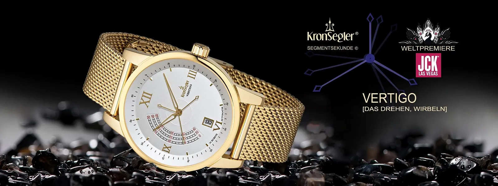 Автоматические часы Kronsegler Vertigo Gold-Silver с сетчатым браслетом, фото №4 Автоматические часы Kronsegler Vertigo Gold-Silver с сетчатым браслетом, фото №4