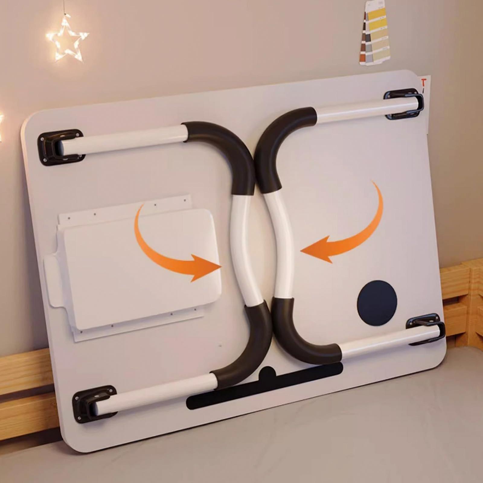 Подставка для ноутбука Складной портативный столик для кровати с подставкой для чашки Ящик для дивана Пол для чтения письма Белый, фото №4