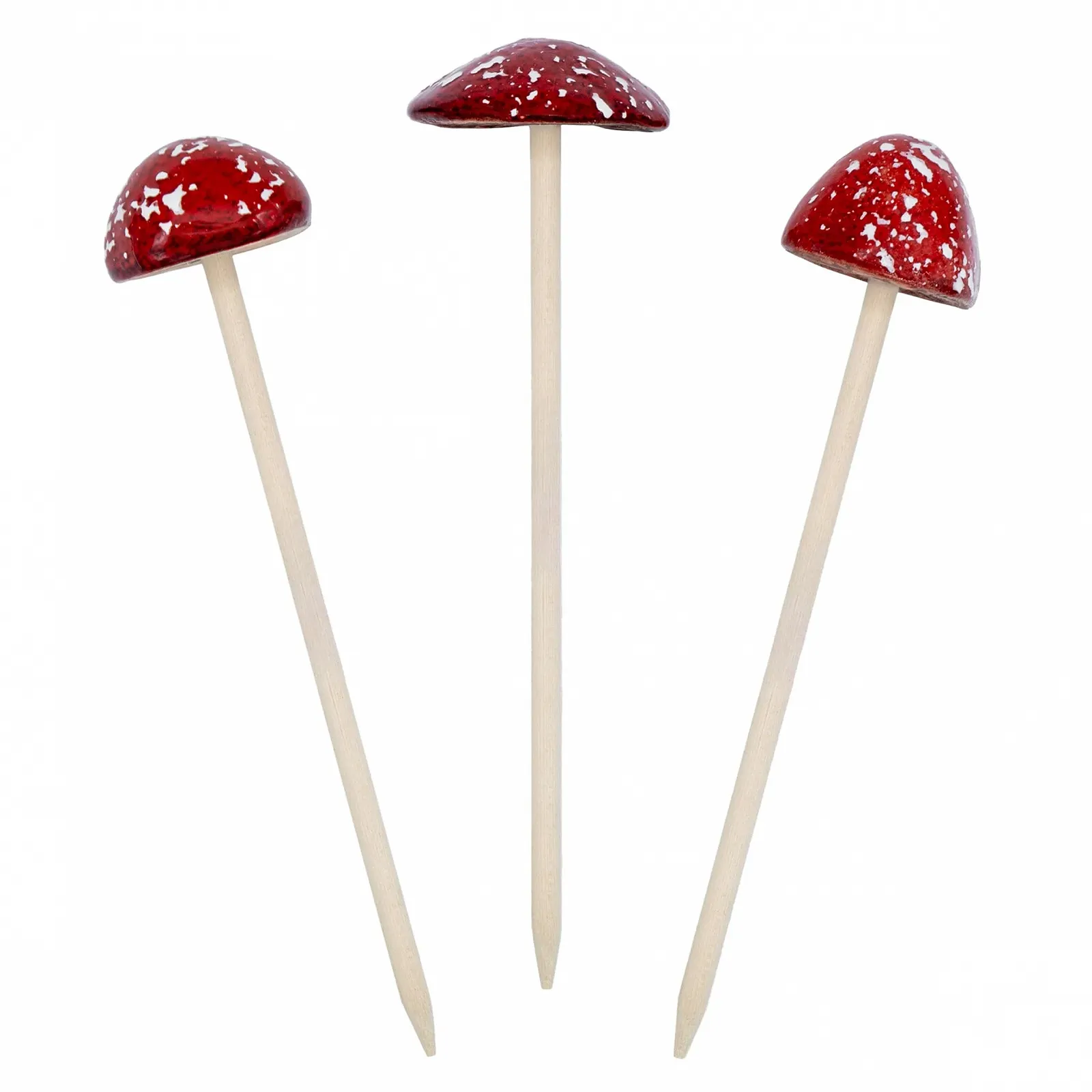 Садовый колышек Декоративный гриб из керамики 24 x 6 см Набор из 3 штук, фото №1 Садовый колышек Декоративный гриб из керамики 24 x 6 см Набор из 3 штук, фото №1