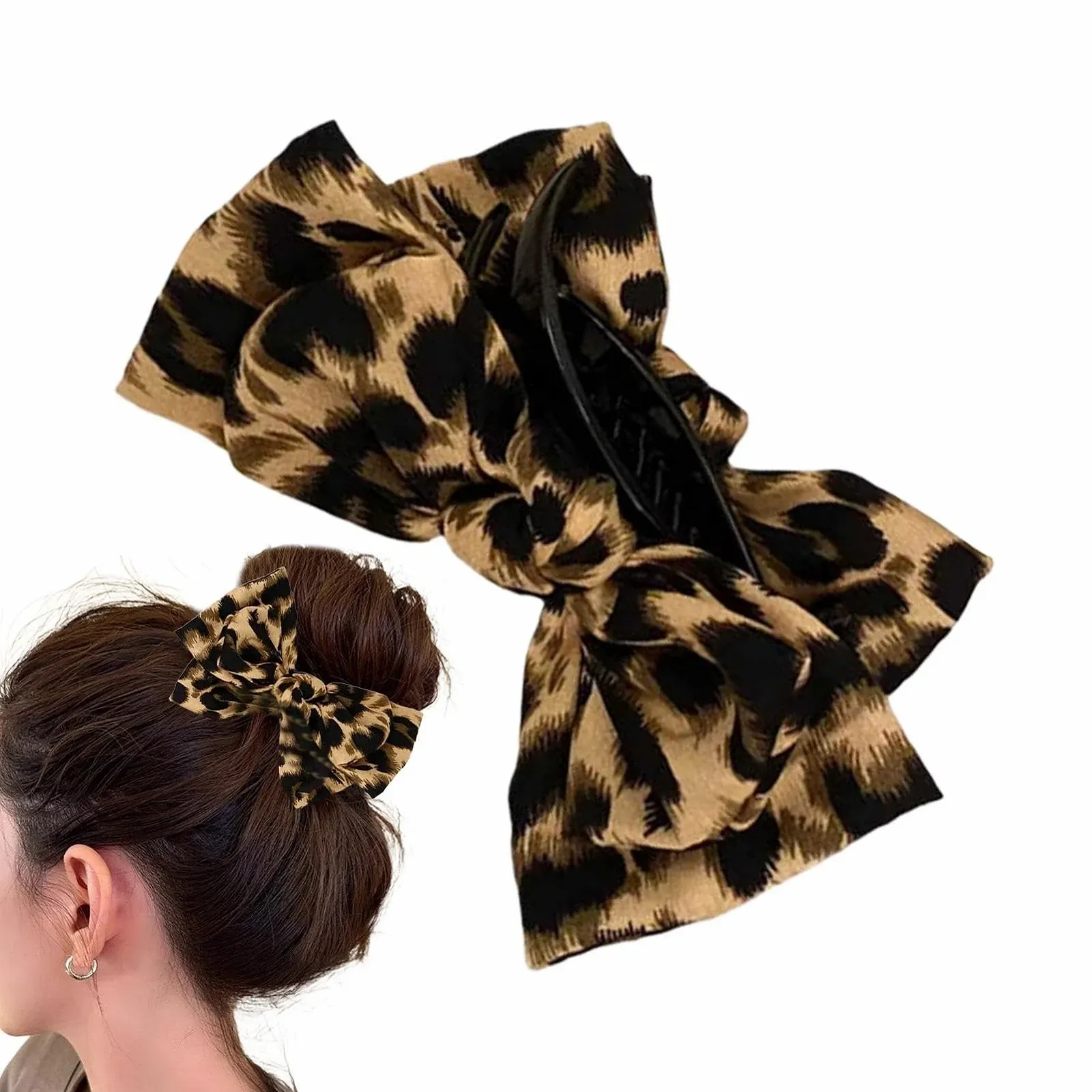 Заколка для волос с леопардовым узором, фото №5