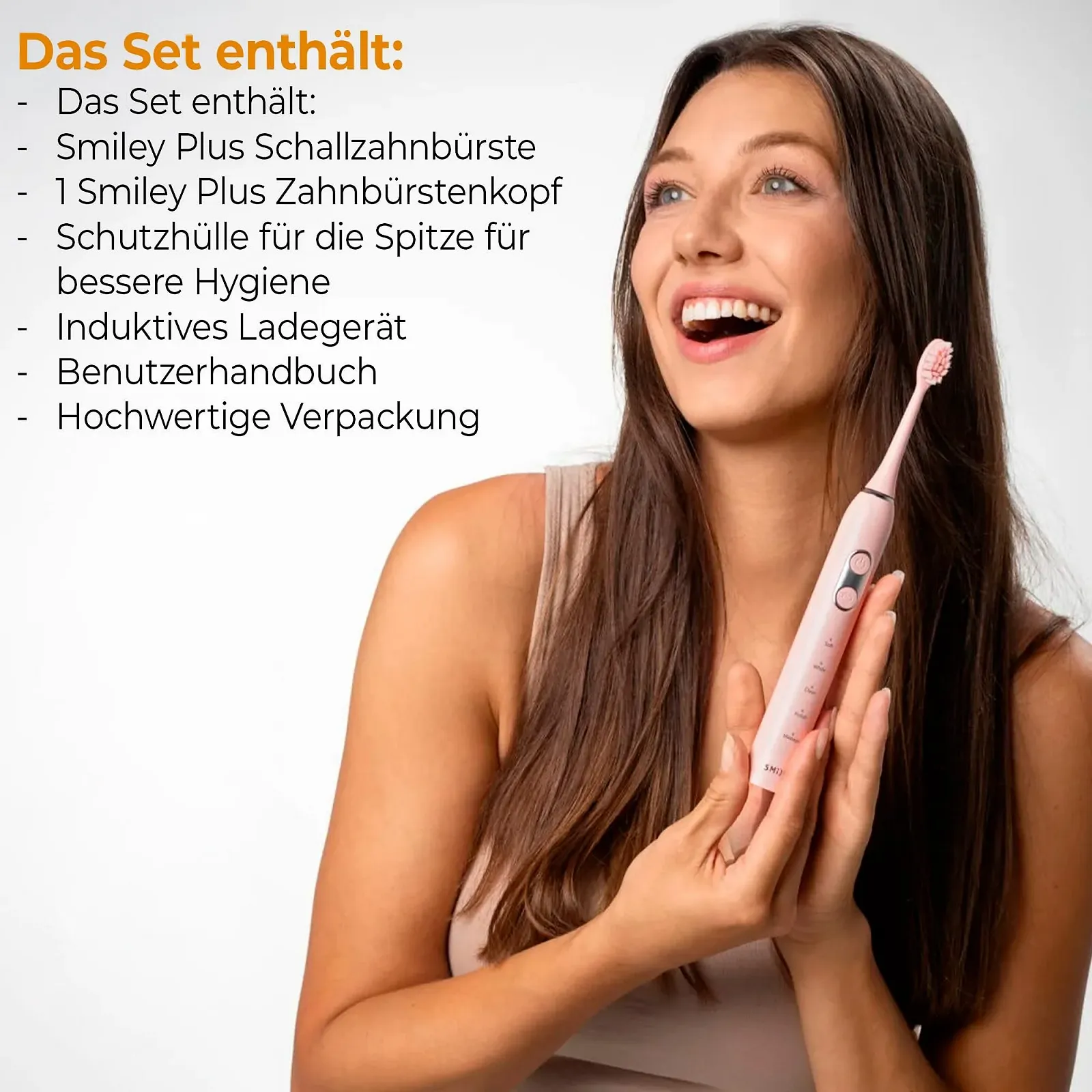 Звуковая зубная щетка SMILEY Plus Ultrasonic дорожная с зарядным устройством и насадкой, фото №6