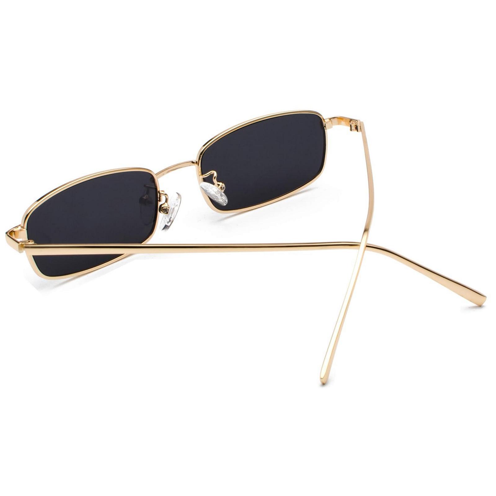 Вінтажні сонцезахисні окуляри прямокутної форми RUNHUIS Retro Classic Small для жінок та чоловіків, з тонкою металевою оправою, фото №4 Вінтажні сонцезахисні окуляри прямокутної форми RUNHUIS Retro Classic Small для жінок та чоловіків, з тонкою металевою оправою, фото №4