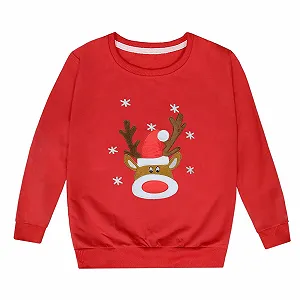 Свитшот для девочки - Девочка Осень и Зима Рождественский принт Круглый вырез Длинный рукав Повседневный свитшот с капюшоном synthetic.ua - Фото 1