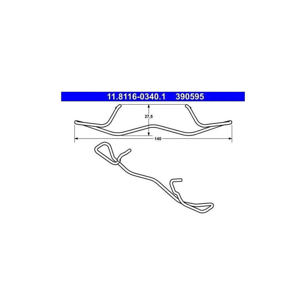 Пружина гальмівного супорта ATE 11.8116-0340.1 для FORD MERCEDES-BENZ NISSAN OPEL PEUGEOT, фото №1 Пружина гальмівного супорта ATE 11.8116-0340.1 для FORD MERCEDES-BENZ NISSAN OPEL PEUGEOT, фото №1