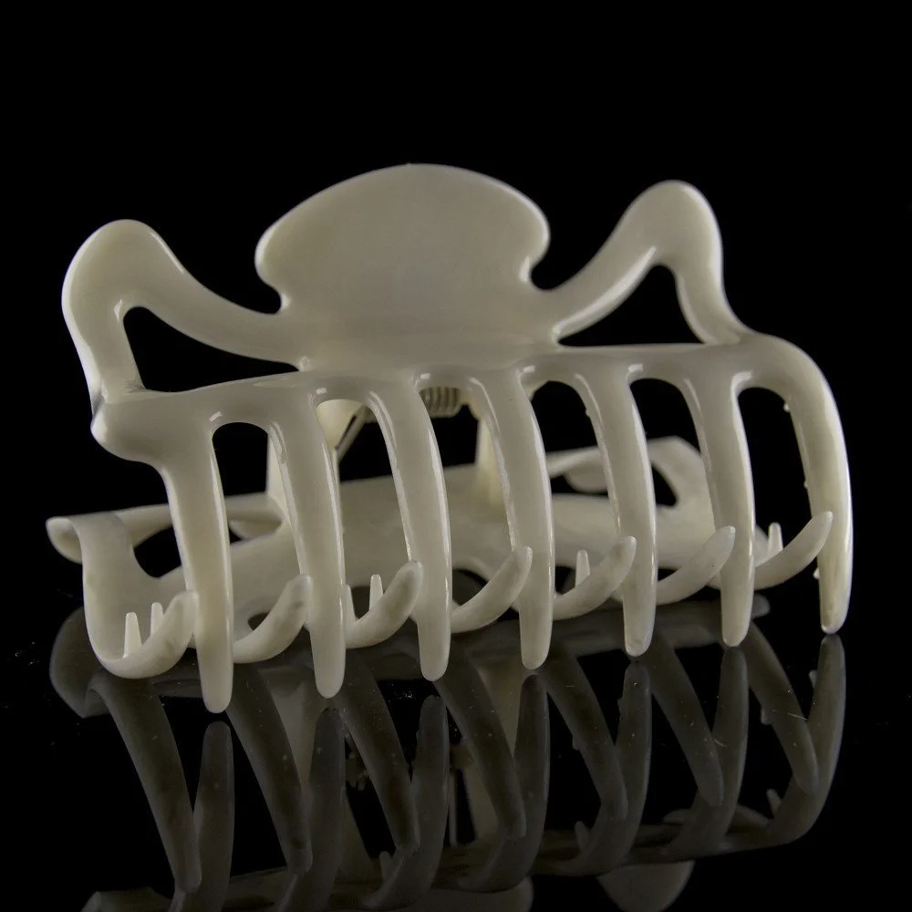 Заколка для волос большая WeLoveBeads 9 см, светло-кремовый, фото №2