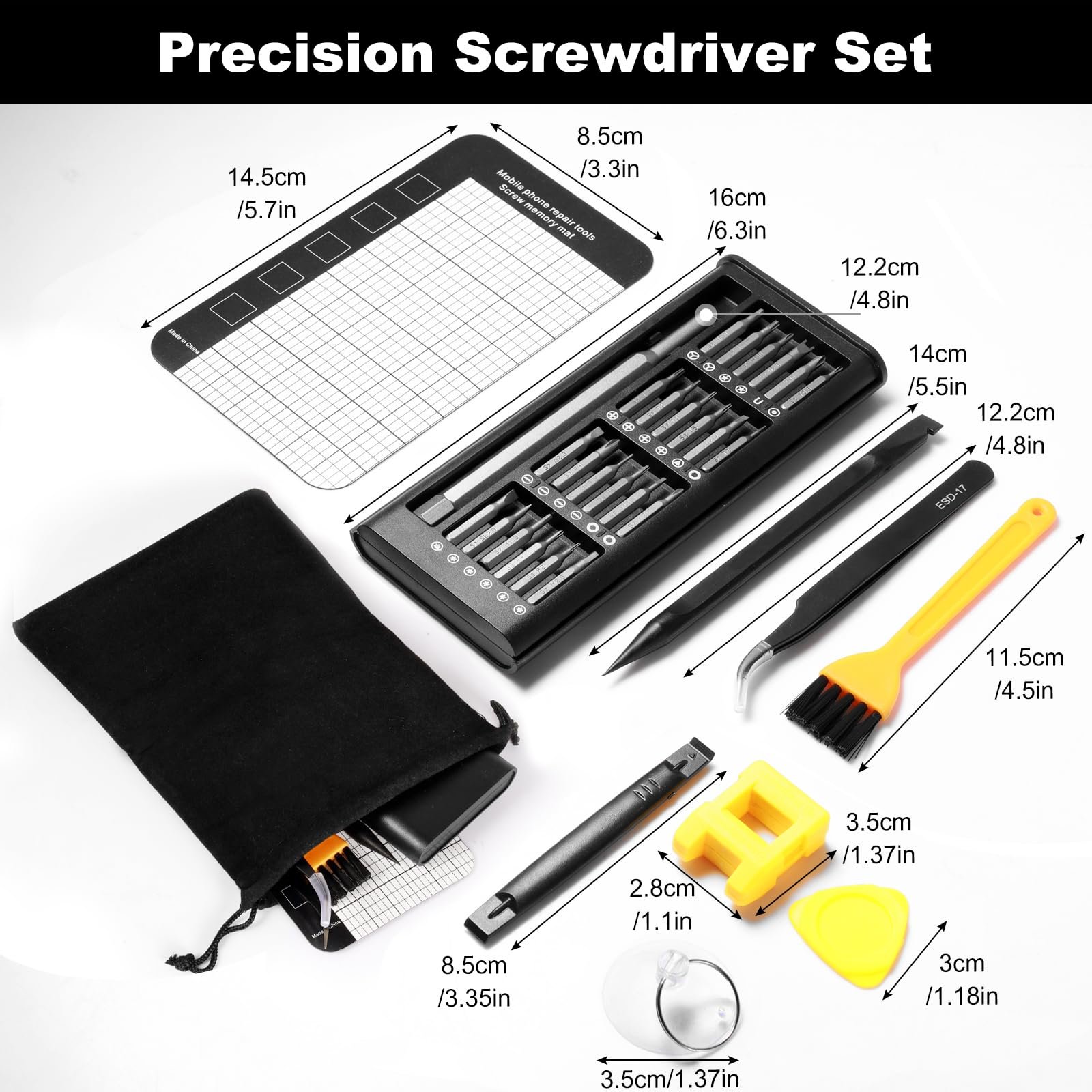 Набор отверток Mini 9 аксессуаров с прецизионными отвертками Torx T5 T6 T8 T9 T10, фото №2