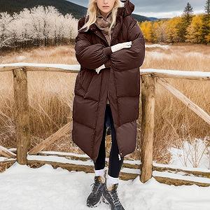 Зимова куртка FNKDOR Великі Розміри Довга Тепла synthetic.ua - Фото 1