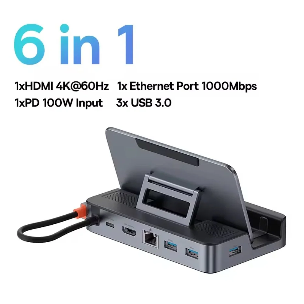 Док-станція Baseus 6в1 GamerX 100W для Steam Deck, ROG Ally, Nintendo, X Legion, фото №11