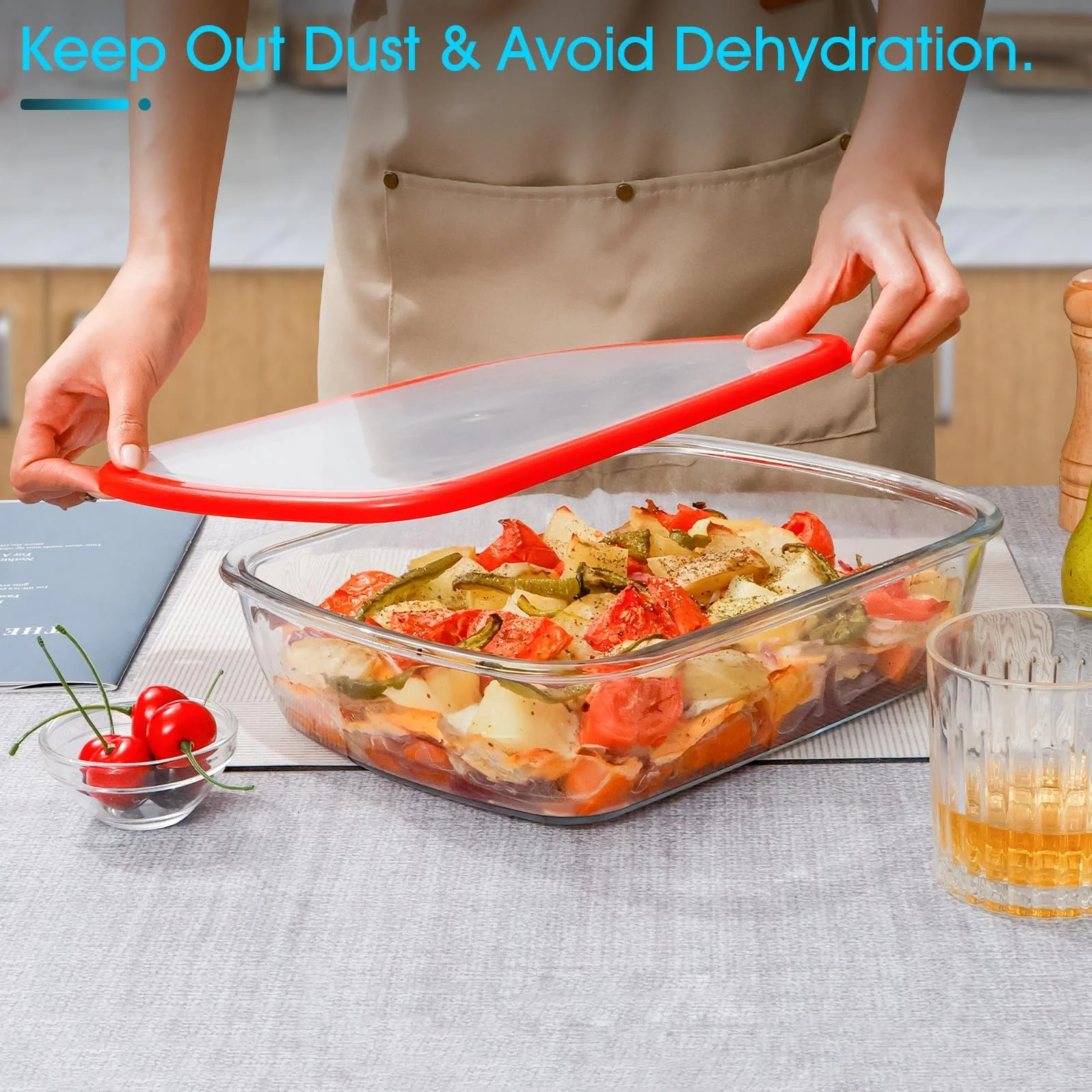 Форма для запекания стеклянная NUTRIUPS с крышкой 3 л, фото №3