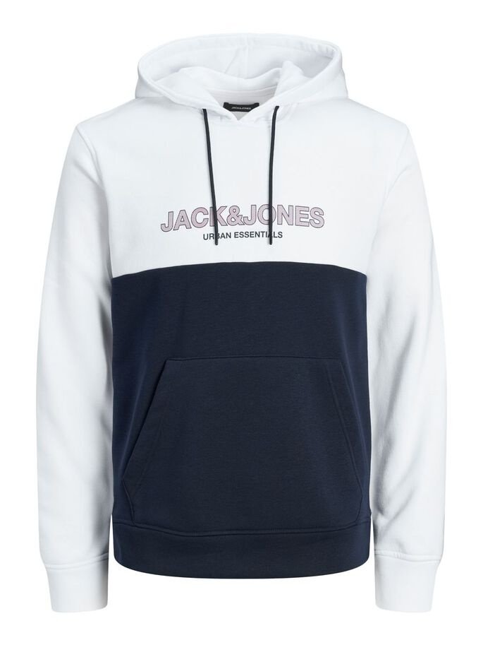 Світшот JJEURBAN BLOCKING SWEAT HOOD NOOS 12190441-White Jack&Jones  XXL, фото №4