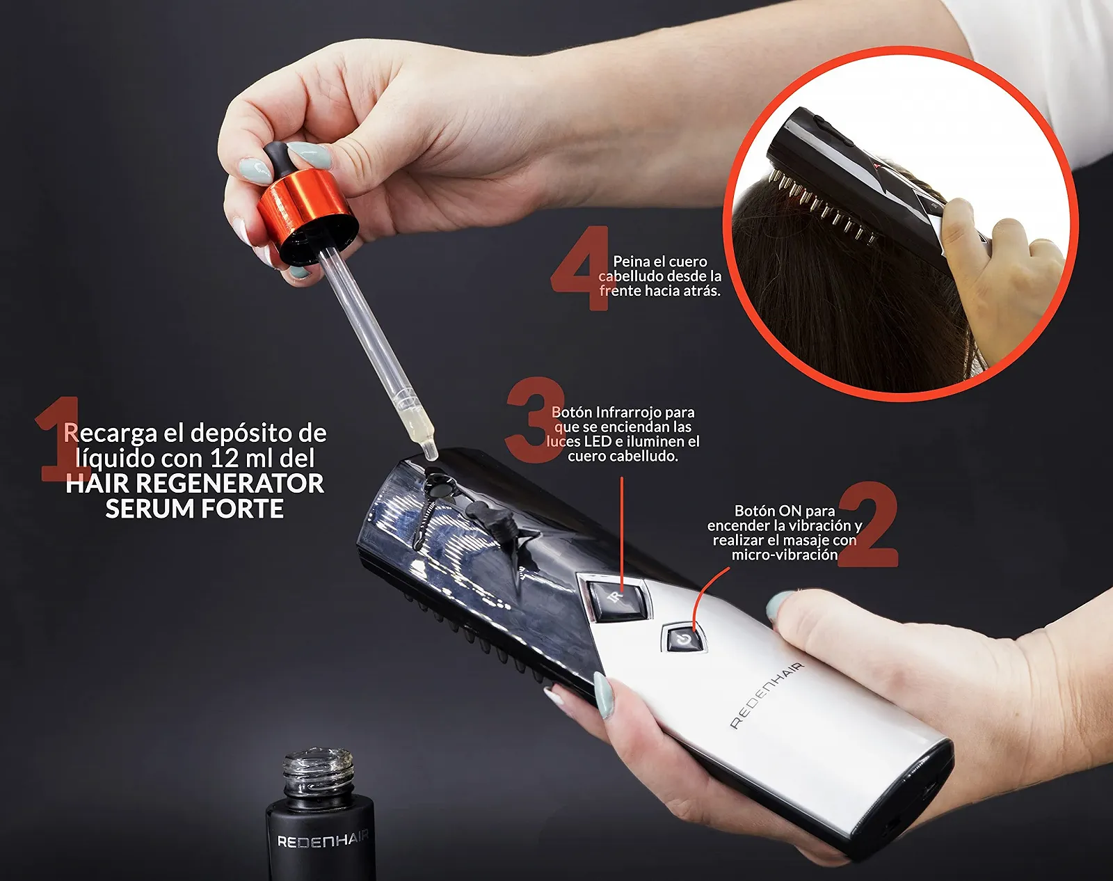 Щітка Redenhair для відновлення волосся - Засіб від випадіння волосся, фото №4