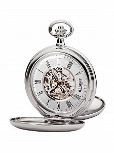 Чоловічий кишеньковий годинник REGENT Savonnette Skeleton 51 мм механічний з ручним заводом з римськими цифрами - Фото 1