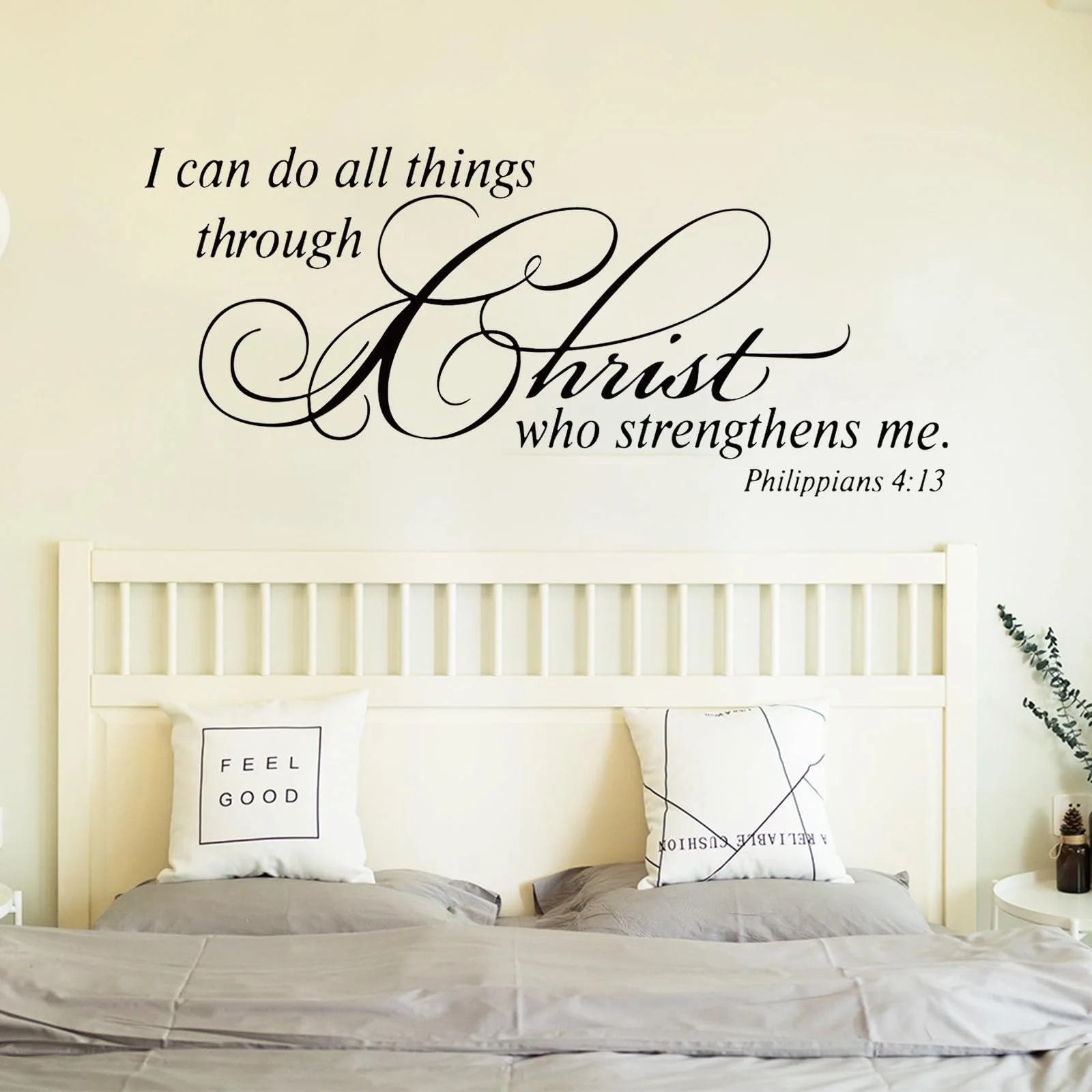 Наклейка на стіну I Can Do All Things Through Christ Who Strengthens Me Philippians 4:13 Вінілова 25 x 56 см, фото №6