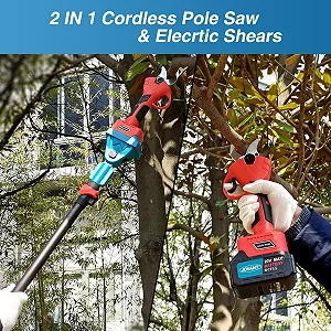 Акумуляторні секатори Jovant 2-в-1 електричні з штангою 20 V 4.0 Ah 30 мм synthetic.ua - Фото 1