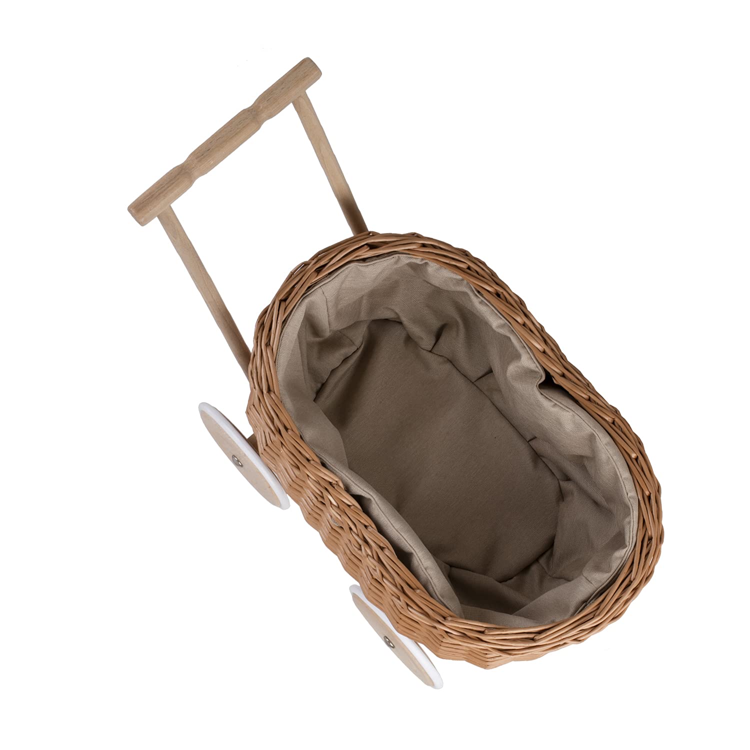 Візок e-wicker24 Wicker Trolley Pendant Basket Doll's Pram Walker Натуральний, фото №6