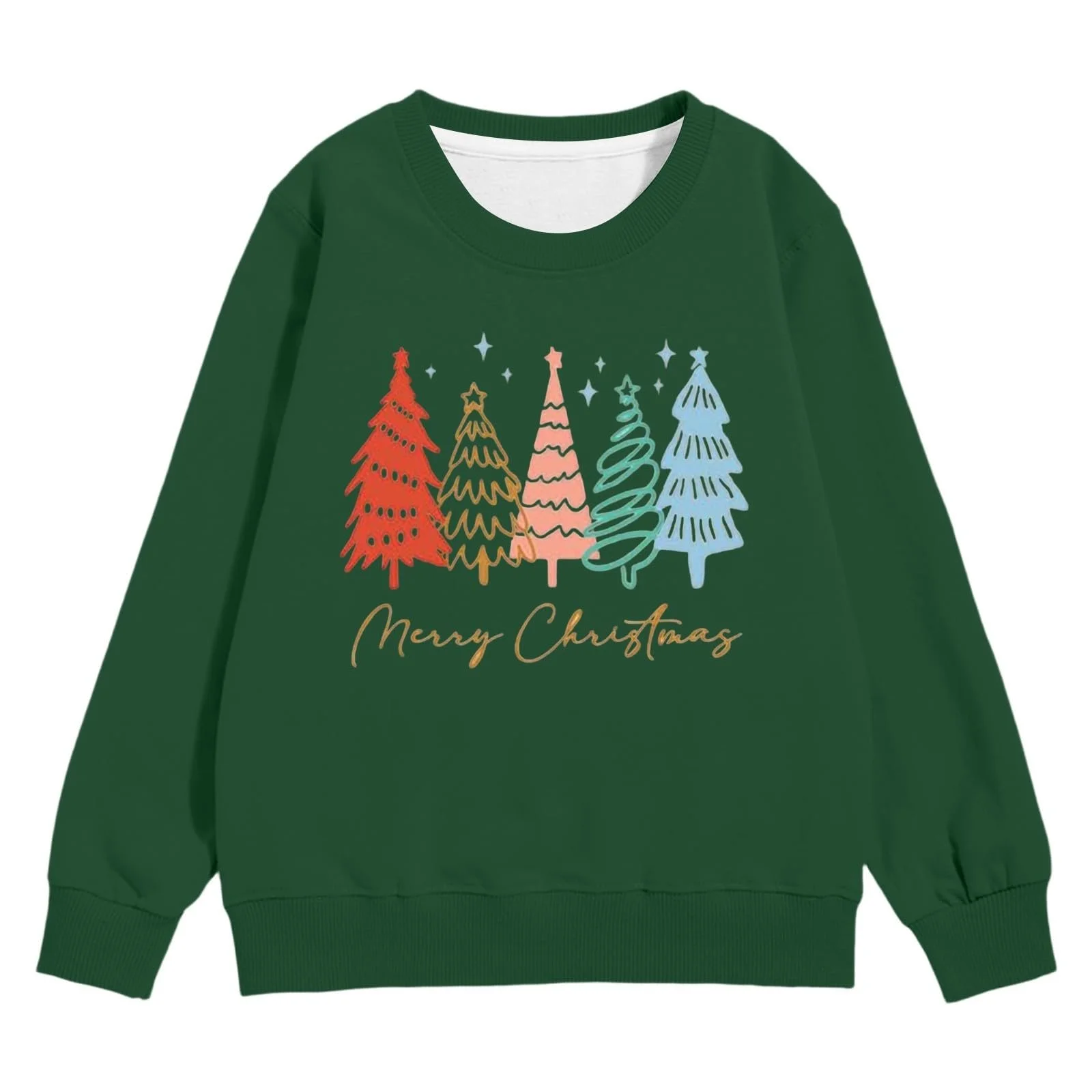 Рождественский джемпер для девочек, повседневный пуловер, свитшот с длинными рукавами и круглым вырезом, мягкий игривый топ для праздничного наряда и повседневной носки, фото №2