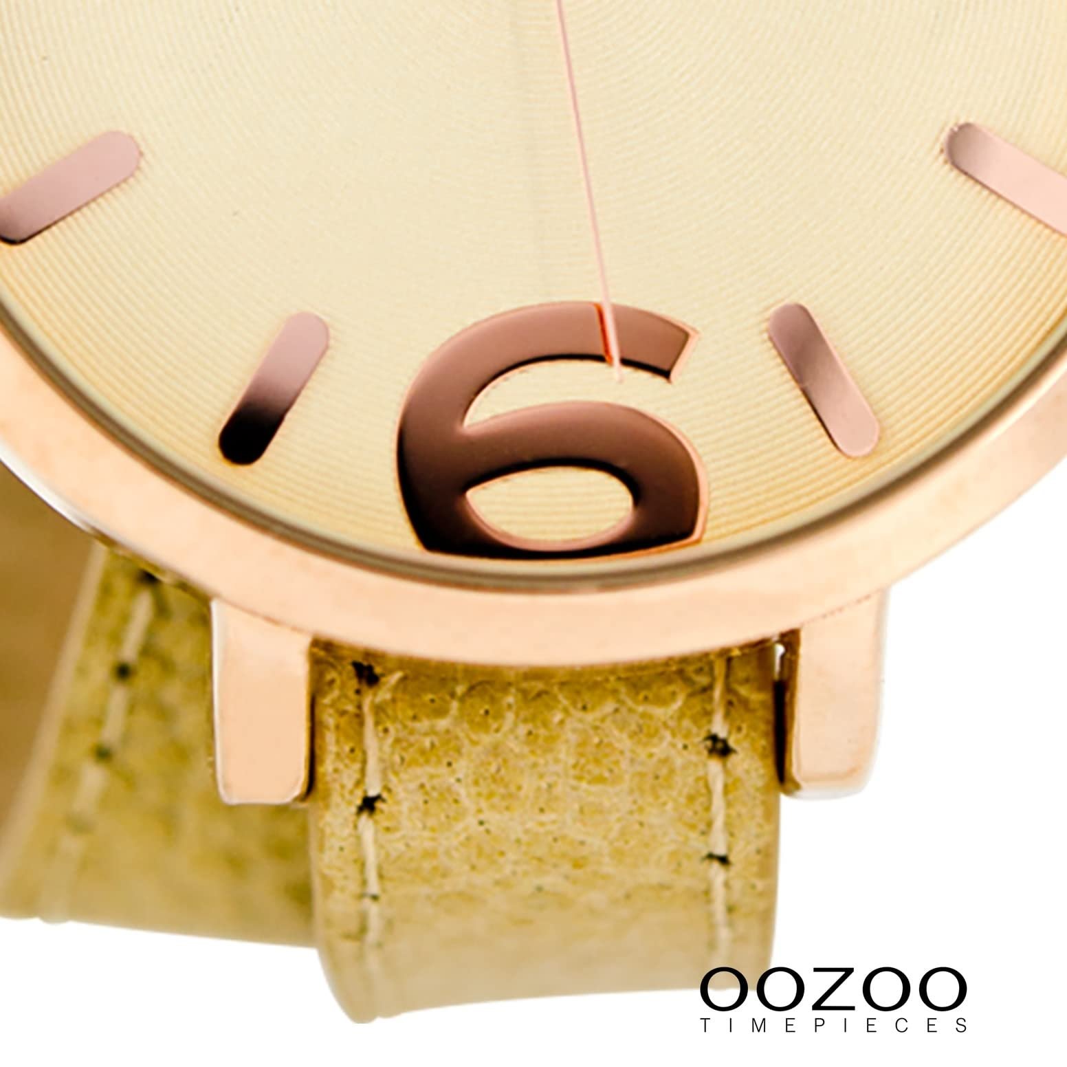 Женские часы Бежевый кожаный ремешок Oozoo C6835, Розовое золото-бежевый, коричневый, Ремешок., фото №3 Женские часы Бежевый кожаный ремешок Oozoo C6835, Розовое золото-бежевый, коричневый, Ремешок., фото №3