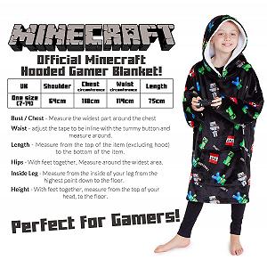 Джемпер Minecraft для мальчиков, одеяло с рукавами, Большое одеяло-худи для одевания, подарки Creeper для детей и подростков synthetic.ua - Фото 1