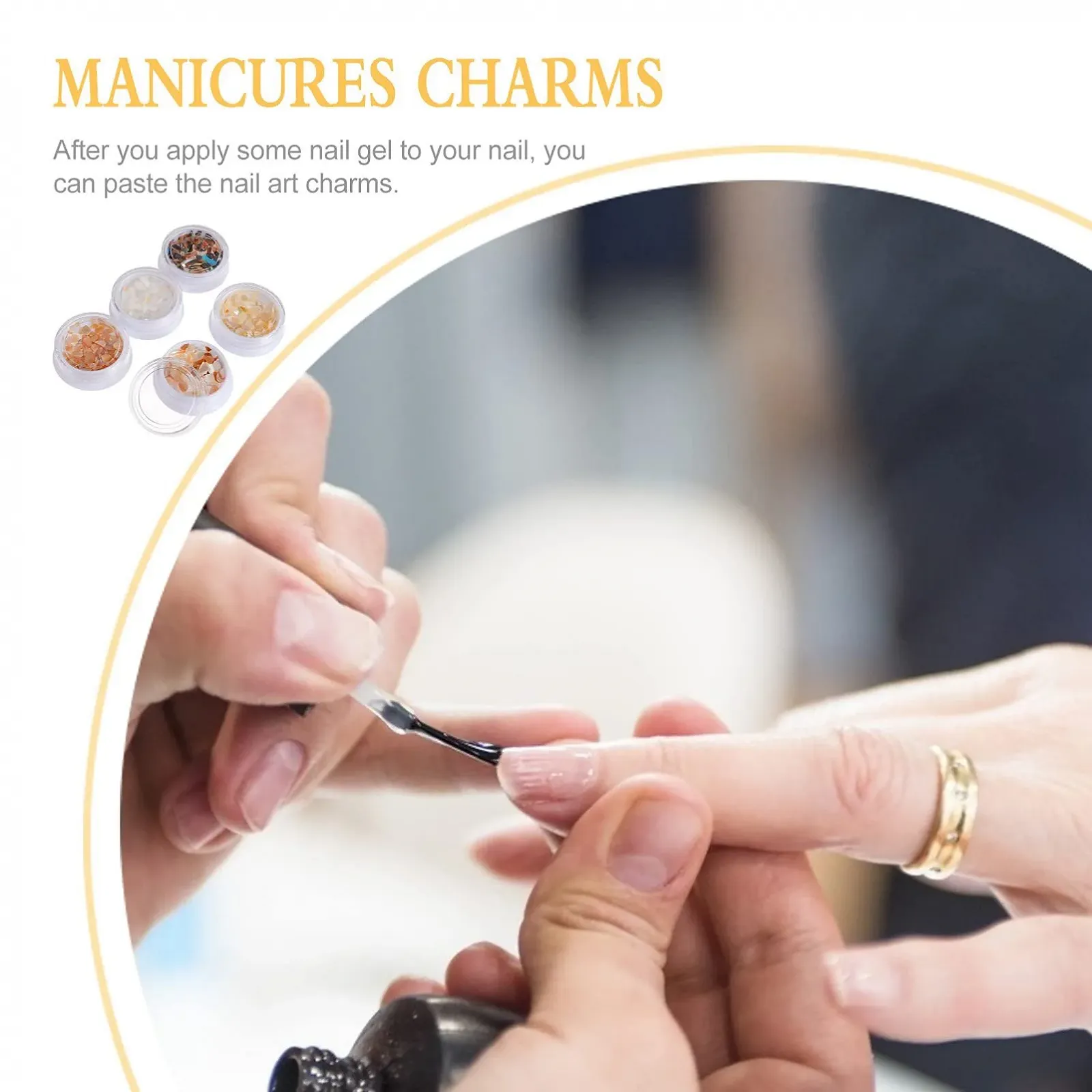 Наклейки для ногтей Healvian 3 набора, ракушки, блестки, накладные ногти, украшения для ногтей, 5 штук x 3, фото №5