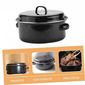 Жаровня INOOMP эмалированная с крышкой термостойкая synthetic.ua - Фото 1