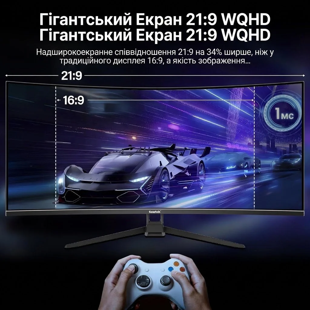 Монітор 34" Gawfolk GF340C 2K VA 165Гц, фото №5