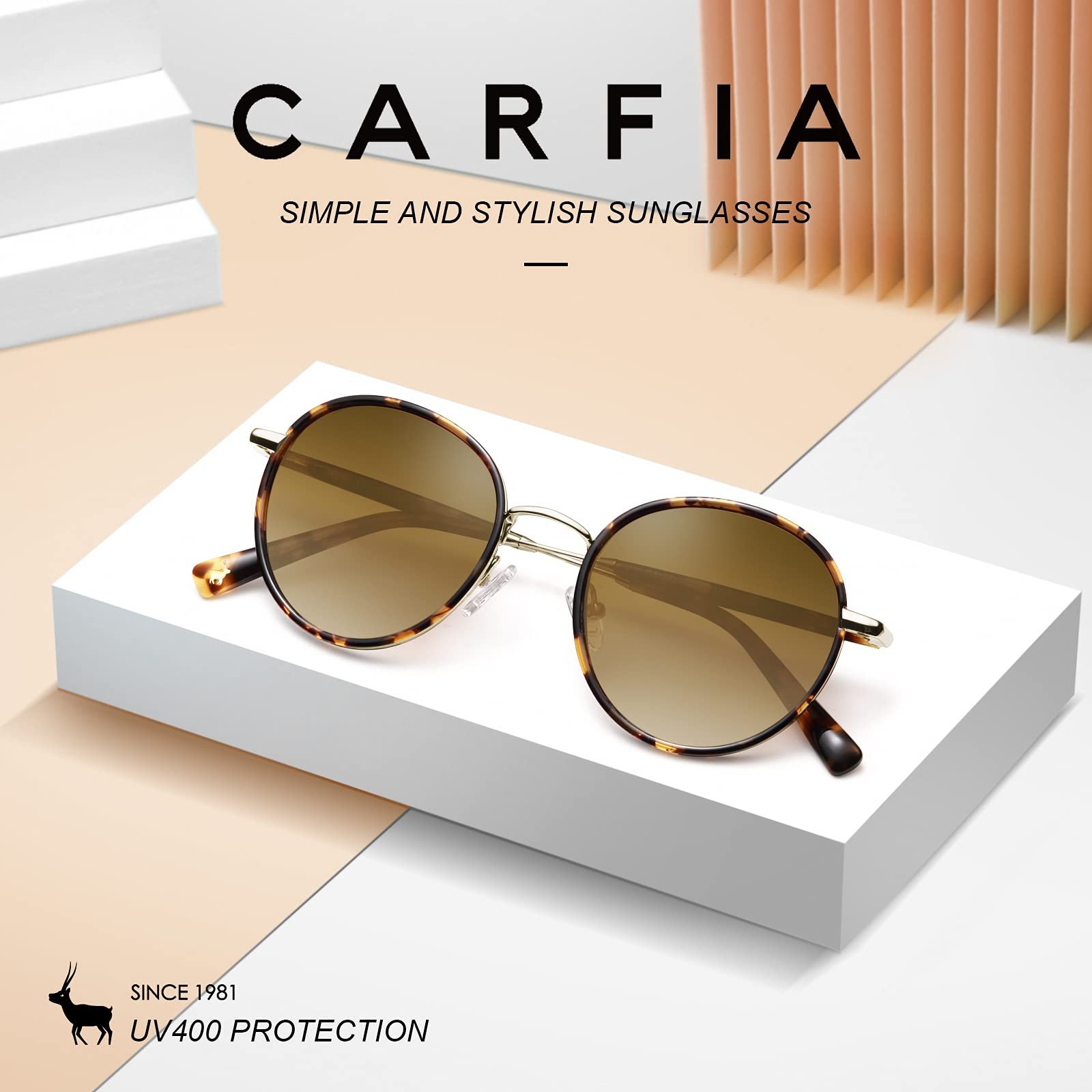Поляризованные солнцезащитные очки Carfia для женщин, круглые ретро очки UV400, для отдыха, вождения, гольфа, фото №6